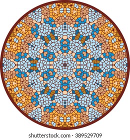 Round majolica mosaic  - vector illustration 