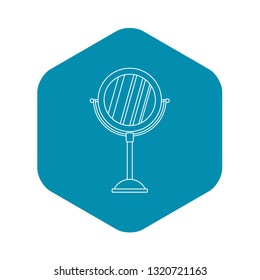 Round make up mirror icon. Outline illustration of round make up mirror vector icon for web