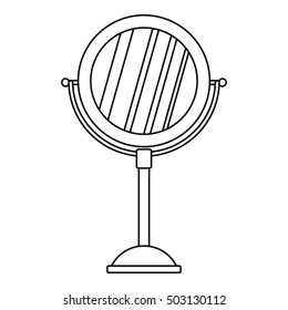 Round make up mirror icon. Outline illustration of round make up mirror vector icon for web