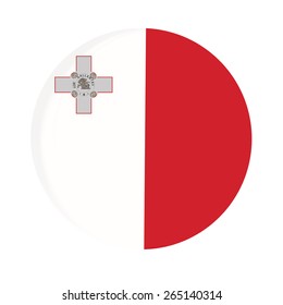 Round malta flag vector icon isolated,malta flag button