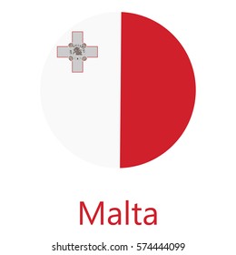 Round malta flag vector icon isolated,malta flag button