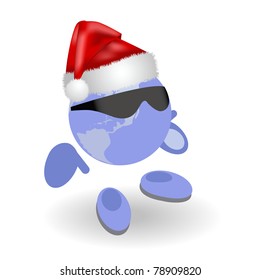 The round man and fur-cap on a white background