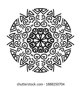 mandala redonda con doodle abstracto