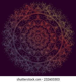 round mandala, abstract ornament design element