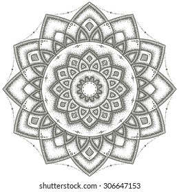 round mandala, abstract ornament design element