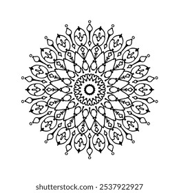 round mandala art design, ethnic mandala vector
