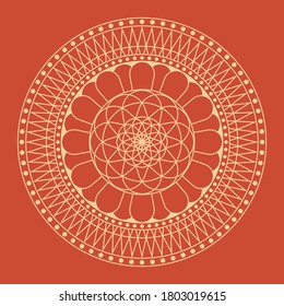 Round Mandala Background . This is a Round mandala background , all of these objects or assets are separated and ready for editing.