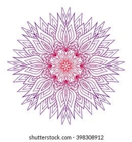 Round mandala with boho pattern. Vector element for invitations, scrapbooking, prints for t-shirts for your creativity