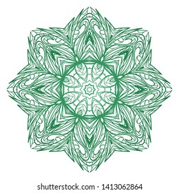Round Mandala. For Coloring Book, Greeting Card, Invitation, Tattoo. Anti-Stress Therapy Pattern. Vector Illustration. 