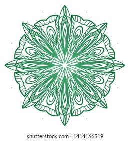 Round Mandala. For Coloring Book, Greeting Card, Invitation, Tattoo. Anti-Stress Therapy Pattern. Vector Illustration. 