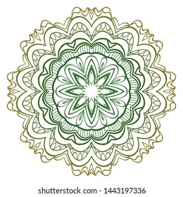 Round Mandala. For Coloring Book, Greeting Card, Invitation, Tattoo. Anti-Stress Therapy Pattern. Vector Illustration. 