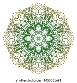 Round Mandala. For Coloring Book, Greeting Card, Invitation, Tattoo. Anti-Stress Therapy Pattern. Vector Illustration. 