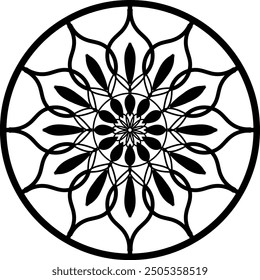 Round mandala for coloring on white background, Vector floral mandala relaxation patterns unique design with white background,Hand drawn pattern,concept meditation and relax