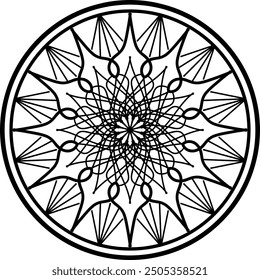 Round mandala for coloring on white background, Vector floral mandala relaxation patterns unique design with white background,Hand drawn pattern,concept meditation and relax