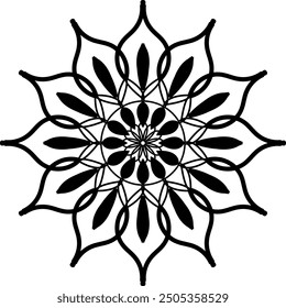 Round mandala for coloring on white background, Vector floral mandala relaxation patterns unique design with white background,Hand drawn pattern,concept meditation and relax