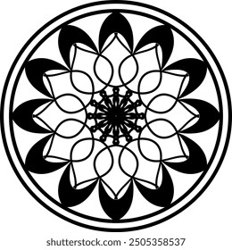 Round mandala for coloring on white background, Vector floral mandala relaxation patterns unique design with white background,Hand drawn pattern,concept meditation and relax