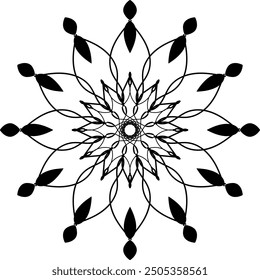 Round mandala for coloring on white background, Vector floral mandala relaxation patterns unique design with white background,Hand drawn pattern,concept meditation and relax