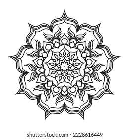 Round mandala coloring page design
