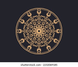 Round mandala design on white background. Mandala design for tile pattern, Alpona, sticker, greeting card, Mehndi, tattoo, decoration.