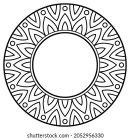 Round Mandala Frame Vector. Circle ornament with unique decorative elements design. Lace illustration can be use for border and wedding invitation 