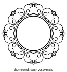 Round Mandala Frame Vector. Circle ornament with unique decorative elements design. Lace illustration can be use for border and wedding invitation 