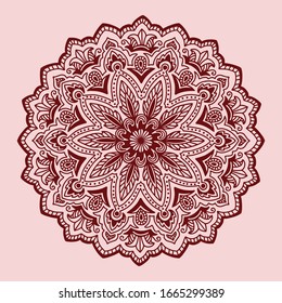 Runde Mandala Handzeichnung. Vektorillustration.