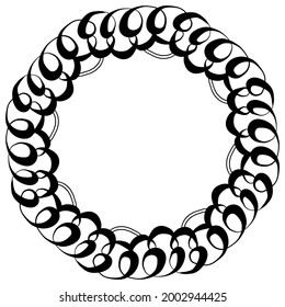 Ilustración de vector dibujada a mano de Mandala redonda aislada en fondo blanco 
