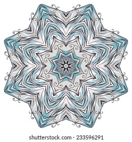 Round mandala kaleidoscopic lace ornamental background. Vector illustration