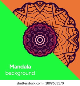 Round mandala on background. Vector boho mandala