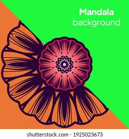 Round mandala on background. Vector boho mandala