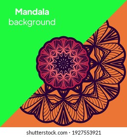 Round mandala on background. Vector boho mandala