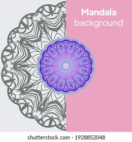 Round mandala on background. Vector boho mandala