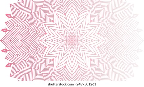 Mandala redonda sobre fondo de degradado colorido. Patrón de malla translúcida en forma de mandala. Mandala con motivos florales. Plantilla de Yoga Pastel. Fondo de degradado con mandala redondo.