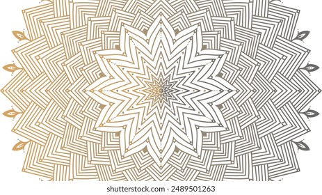 Runde Mandala auf buntem Farbverlauf Hintergrund. Durchsichtiges Netzmuster in Form eines Mandalas. Mandala mit Blumenmustern. Pastellfarbene Yoga-Vorlage. Verlaufshintergrund mit rundem Mandala.