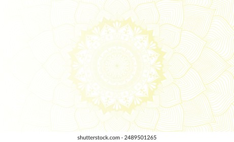 Round mandala on colorfull gradient background. Translucent mesh pattern in the form of a mandala. Mandala with floral patterns. Pastel Yoga template. Gradient background with round mandala.