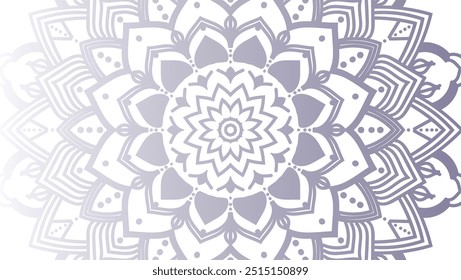 Runde Mandala auf buntem Farbverlauf-Hintergrund. Durchsichtiges Maschenmuster in Form eines Mandalas. Mandala mit floralen Mustern. Pastel Yoga Vorlage. Farbverlauf-Hintergrund mit rundem Mandala.
