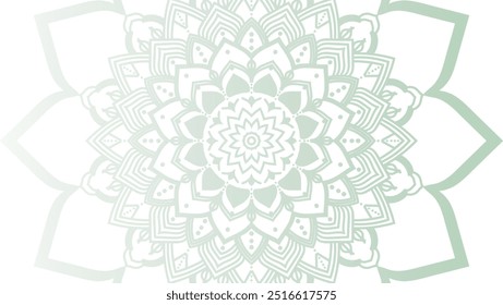Round mandala on colorfull gradient background. Translucent mesh pattern in the form of a mandala. Mandala with floral patterns. Pastel Yoga template. Gradient background with round mandala.V