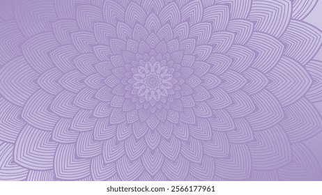 Round mandala on colorfull gradient background. Translucent mesh pattern in the form of a mandala. Mandala with floral patterns. Pastel Yoga template. Gradient background with round mandala.