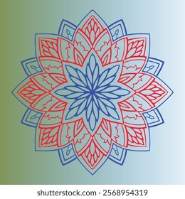 Round mandala on colorfull gradient background.mandala design use for background