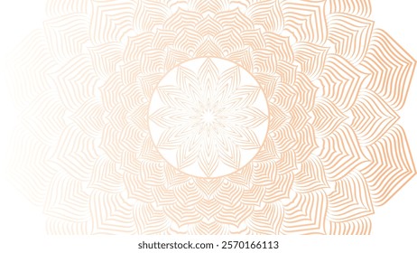 Round mandala on colorfull gradient background. Translucent mesh pattern in the form of a mandala. Mandala with floral patterns. Pastel Yoga template. Gradient background with round mandala.