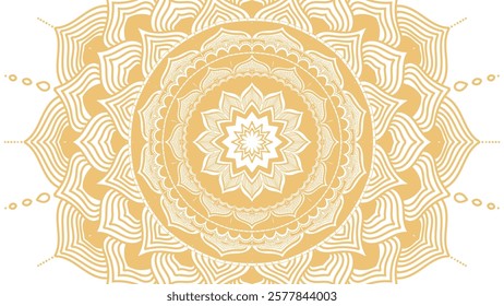 Round mandala on colorfull gradient background. Translucent mesh pattern in the form of a mandala. Mandala with floral patterns. Pastel Yoga template. Gradient background with round mandala.
