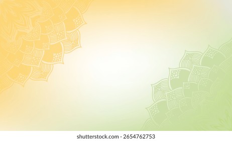 Round mandala on colorfull gradient background. Translucent mesh pattern in the form of a mandala. Mandala with floral patterns. Pastel Yoga template. Gradient background with round mandala.Vishal