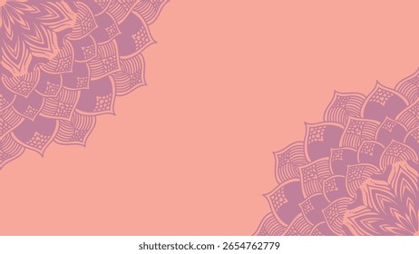 Round mandala on colorfull gradient background. Translucent mesh pattern in the form of a mandala. Mandala with floral patterns. Pastel Yoga template. Gradient background with round mandala.Vishal