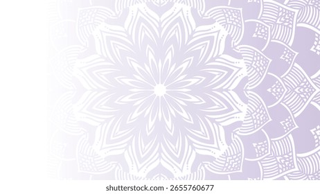 Mandala redonda sobre fundo de gradiente colorido. Padrão de malha translúcido na forma de uma mandala. Mandala com padrões florais. Modelo Pastel Yoga. Fundo de gradiente com mandala.Vishal redondo