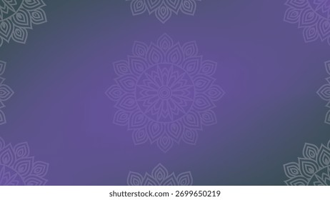 Mandala redondo sobre fondo degradado colorido. Patrón de malla translúcida en forma de mandala. Mandala con estampados florales. Plantilla de Yoga Pastel. Fondo degradado con mandala redondo.