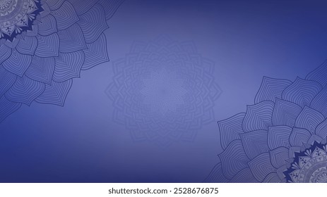 Round mandala on dreamy peach fuzz gradient background. Translucent mesh pattern in the form of a mandala. Mandala with floral patterns. Pastel Yoga template. Gradient background with round mandala.