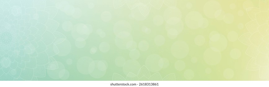 Round mandala on dreamy peach fuzz gradient background. Translucent mesh pattern in the form of a mandala. Mandala with floral patterns. Pastel Yoga template. Gradient background with round mandala