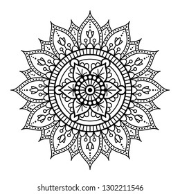 Round mandala on white background