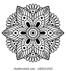 Round mandala on white background