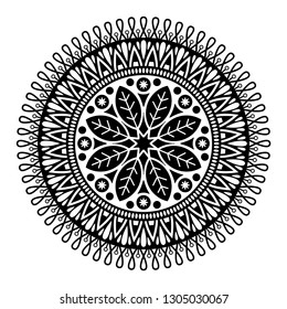 Round mandala on white background
